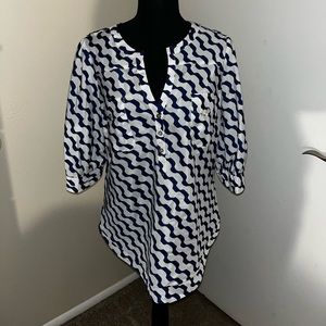 41 Hawthorn Navy and White Blouse